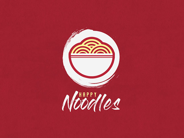 快乐面条中餐厅logo设计